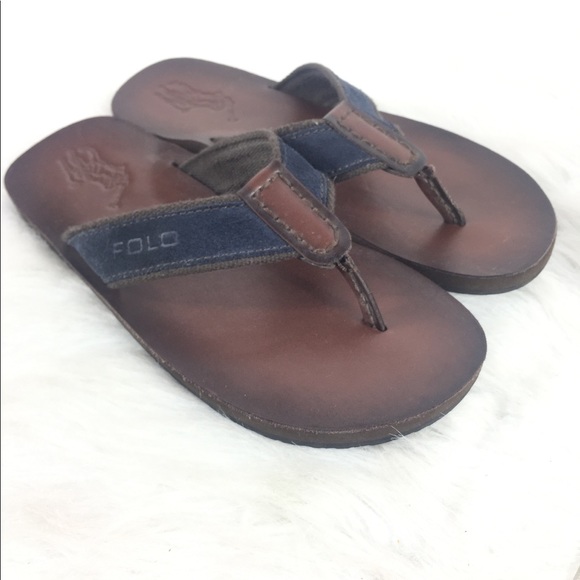 ralph lauren men's leather flip flops